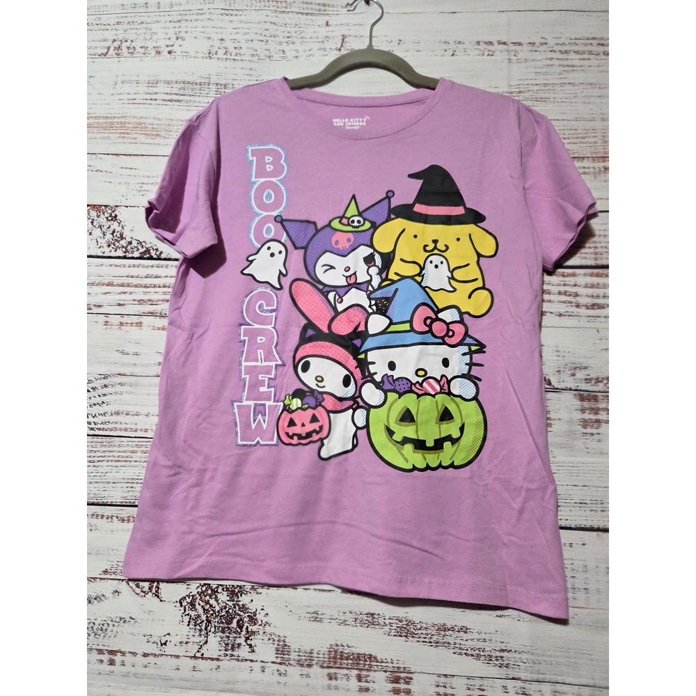 Sanrio Hello Kitty and Friends Boo Crew Halloween Shirt Purple Kids XL 14-16